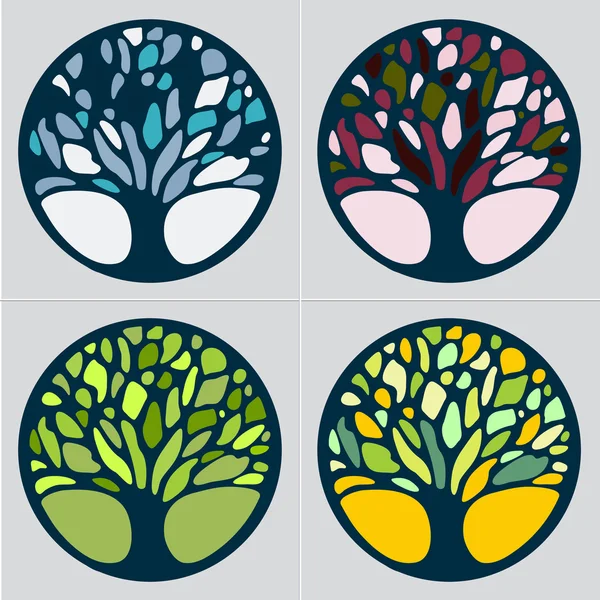 Abstract Tree sign vector template set. Stock Illustration
