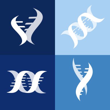 Soyut Dna sarmal iş işareti şablon kümesi vektör.