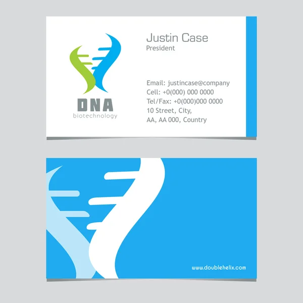 Abstract DNA Spiral business sign & business card. — Stock Vector