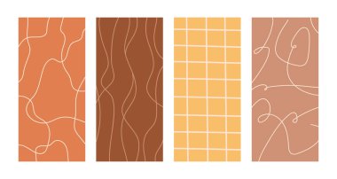 Modern sosyal medya hikayeleri düzeni, poster şablonu, soyut şekil, pastel turuncu ve sarı renkli çizgi. Yaratıcı tasarım, duvar kağıdı arkaplan ve çerçeve, kapak daveti ve tebrik kartları.