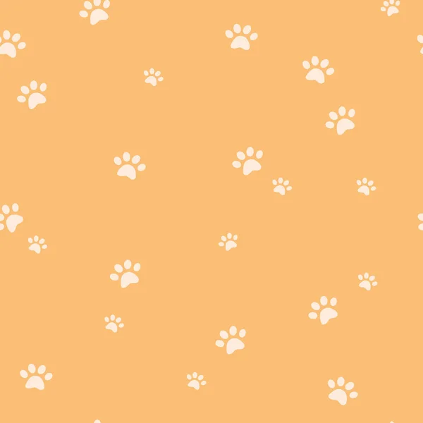 Köpek ya da kedi pençesi, silueti kusursuz. Hayvan sarısı tekrar arkaplan, duvar kağıdı için basit şekil süsü, ya da ambalaj kağıdı, modern moda el çizimi vektör çizimi, düz çizgi film tarzı