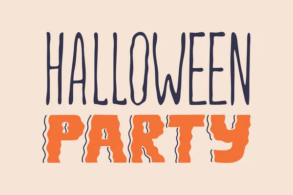Festa Halloween Letras Laranja Caligrafia Cartão Convite Texto Assustador Design —  Vetores de Stock