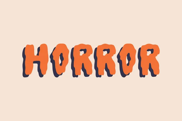 Horror Halloween Lodo Derreter Letras Manuscritas Caligrafia Cores Laranja Cartões —  Vetores de Stock