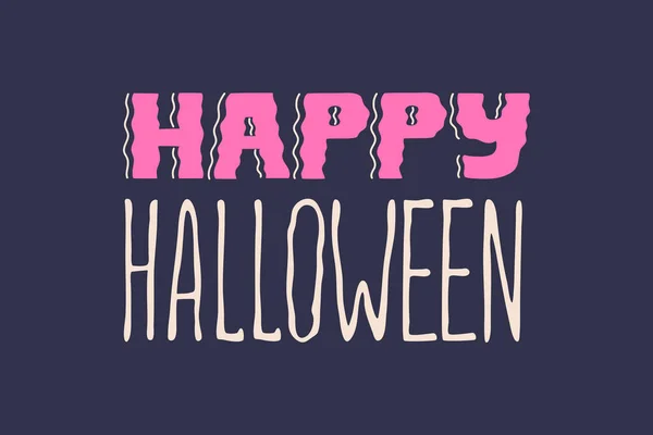 Happy Halloween Gruselige Handgeschriebene Schriftzüge Oder Kalligraphien Weiße Und Rosa — Stockvektor