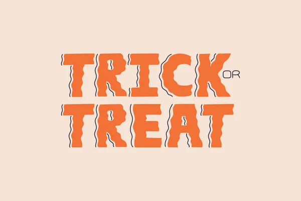 Trick Treat Halloween Handgeschriebenen Schriftzug Text Orange Farbe Gruseliges Handgezeichnetes — Stockvektor
