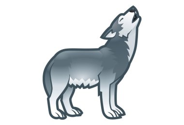 Grey wolf clipart
