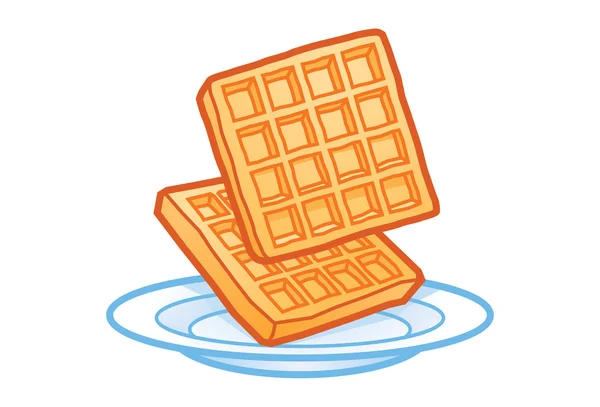 Waffles no prato — Vetor de Stock