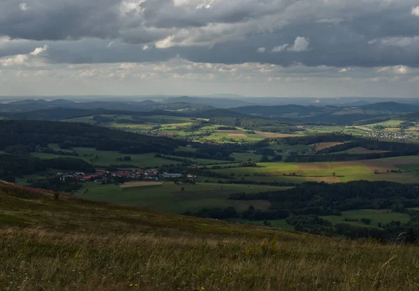 Krásná krajina při západu slunce v fulda hesse germany — Stock fotografie