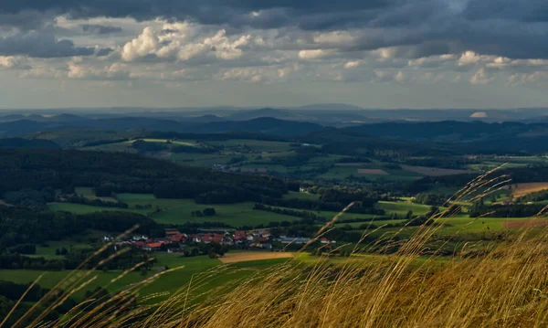 Krásná krajina při západu slunce v fulda hesse germany — Stock fotografie