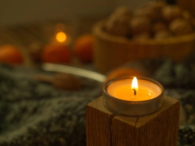 Almanya 'da kışın rahat Noel dekorasyonu, kopyalama alanı