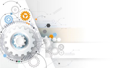 Vektör çizim Dişli çark ve devre kartı