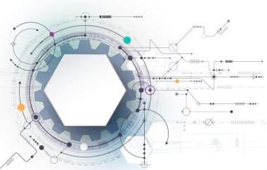 Dişli çark ile fütüristik devre kartı