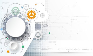 Vektör çizim Dişli çark ve devre kartı 