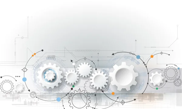 Illustration vectorielle roue dentée et circuit imprimé — Image vectorielle