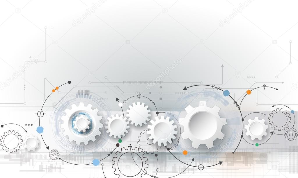 Vector illustration gear wheel and circuit board