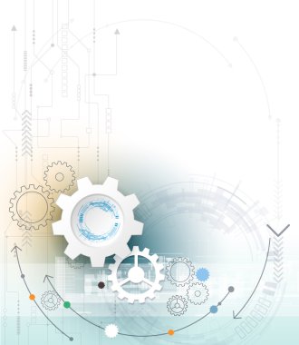 Vektör çizim Dişli çark ve devre kartı