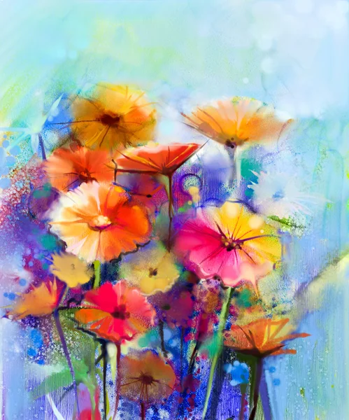 Abstract floral watercolor painting — Stock Photo, Image