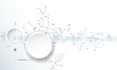 Vektör çizim devre kartı, yüksek teknoloji dijital teknoloji ve mühendislik