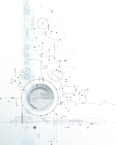 Carte de circuit d'illustration vectorielle, technologie numérique Hi-tech et ingénierie — Image vectorielle