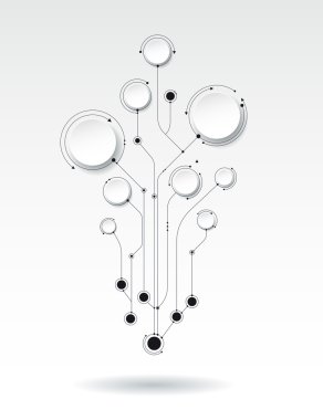 Vektör çizim 3d kağıt çevrelerde içerik için boş alan ile molekül yapısı,