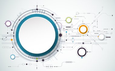 Vektör soyut fütüristik devre kartı üzerindeki açık gri renkli