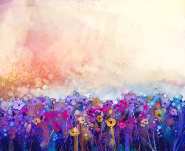 Abstract flower watercolor painting. Spring flower seasonal nature background — Stock Photo, Image