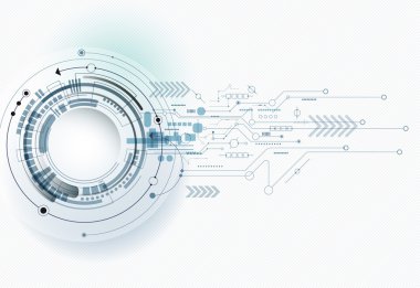Vektör illüstrasyon soyut fütüristik devre kartı