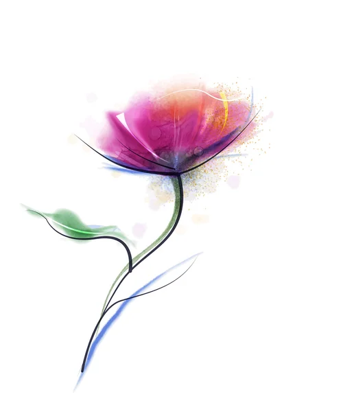 Vector watercolor painting  flower on white  background