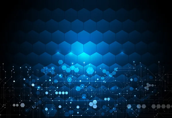 Altıgenarka vektör illüstrasyon devre kartı. Yüksek teknoloji dijital teknoloji ve mühendislik