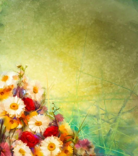 Υδατογραφίεςζωγραφική vintage λουλούδια φόντο με κενό χώρο για το σχεδιασμό ή το κείμενό σας — Φωτογραφία Αρχείου