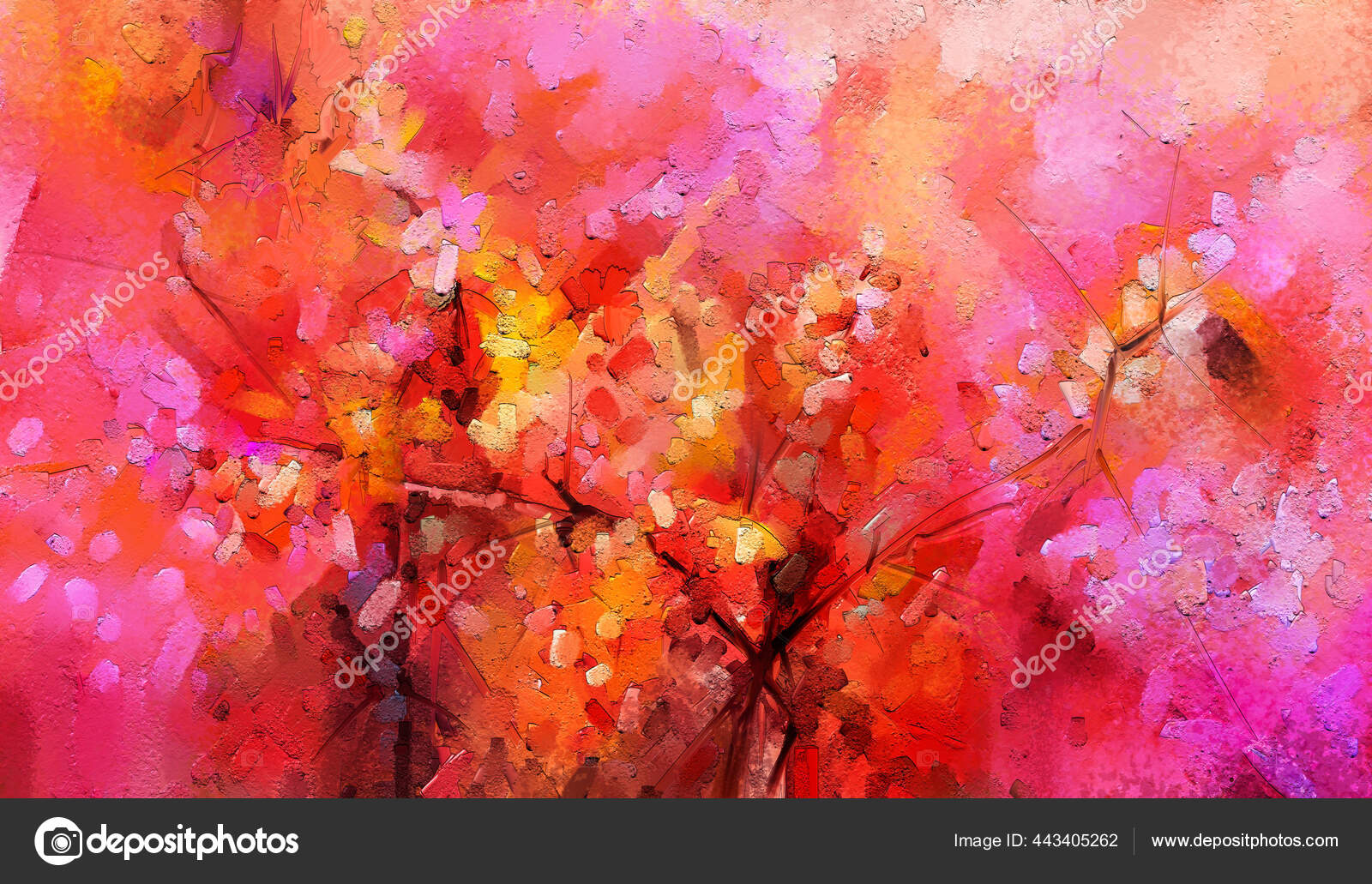 Abstract Colorful Oil Painting Canvas Texture Semi Abstract Paint Landscape  Stock Photo by ©Nongkran_ch 443405262