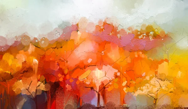 Illustration Bunten Herbstwald Abstraktes Bild Der Herbstsaison Gelbes Und Rotes — Stockfoto