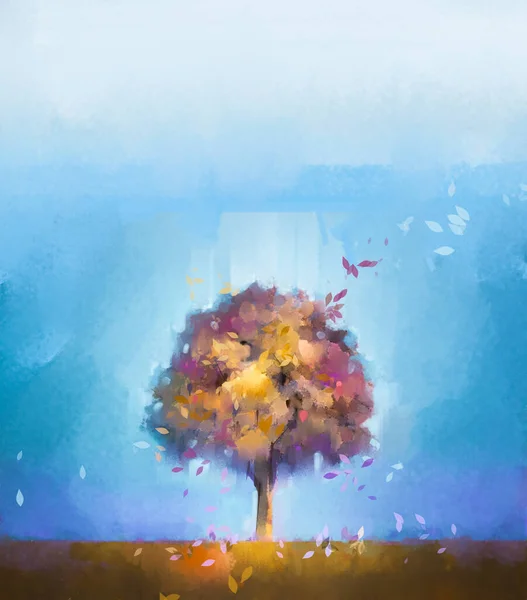 Ilustrace Barevný Podzimní Les Abstraktní Obraz Podzimního Období Žluté Červené — Stock fotografie