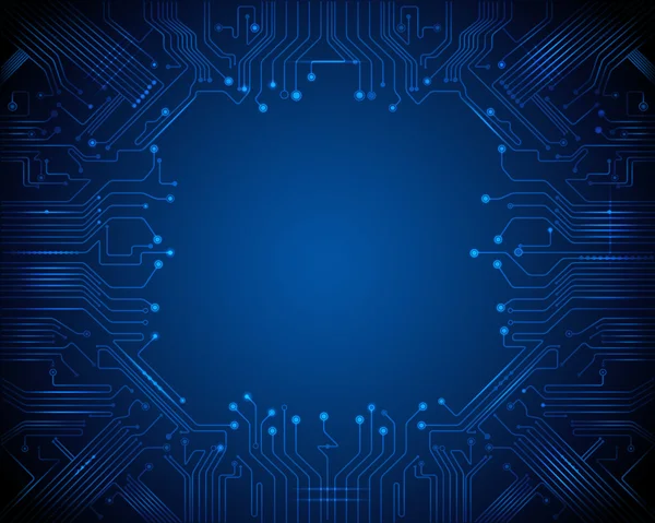 Illustration Bleu abstrait technologie circuit fond — Image vectorielle