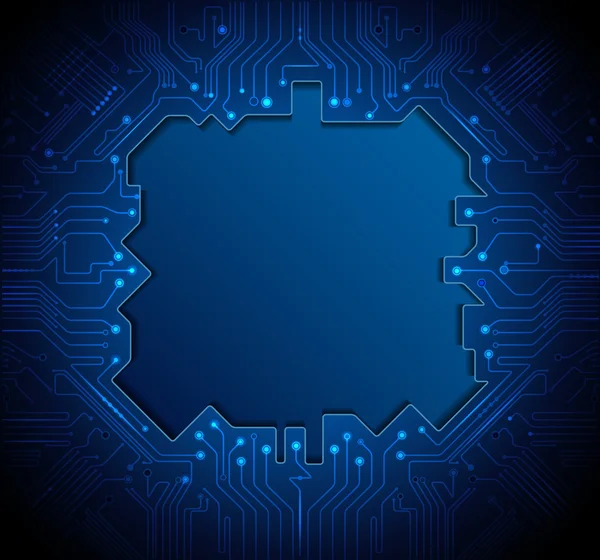 Ilustración Azul abstracto tecnología circuito fondo — Vector de stock