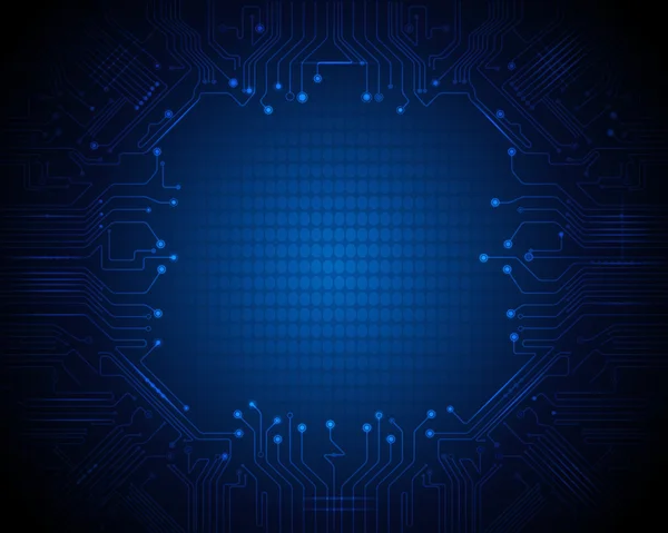 Illustration Bleu abstrait technologie circuit fond — Image vectorielle