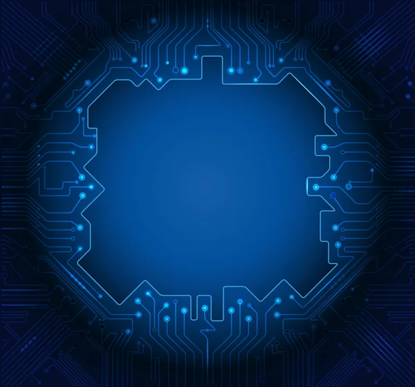 Illustration Bleu abstrait technologie circuit fond — Image vectorielle