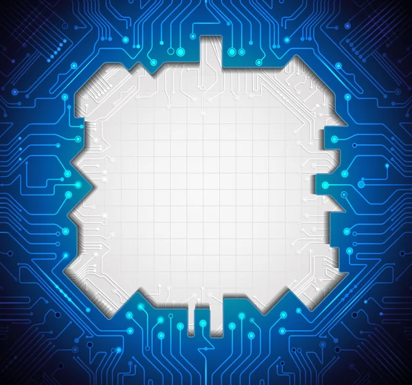 Ilustração Azul abstrato tecnologia circuito fundo com espaço em branco para o projeto . —  Vetores de Stock