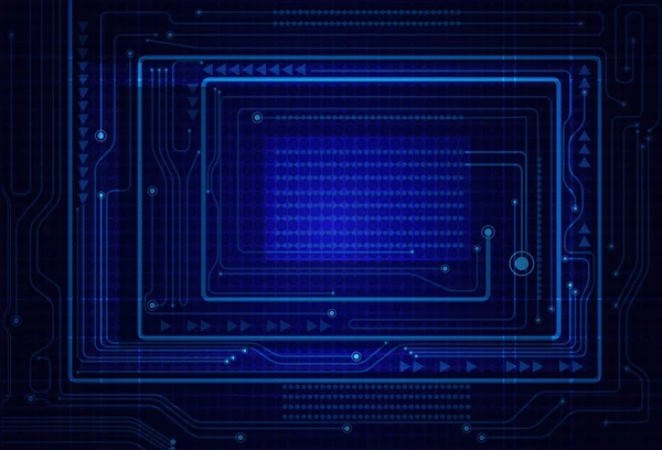 Ilustración Azul abstracto tecnología circuito fondo — Archivo Imágenes Vectoriales