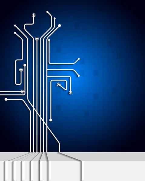 Bleu abstrait fond de carte de circuit imprimé — Image vectorielle