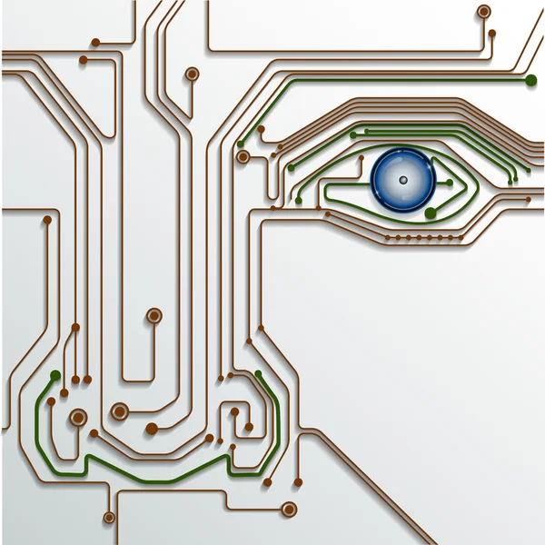 Illustrazione blu astratto tecnologia circuito di sfondo — Vettoriale Stock