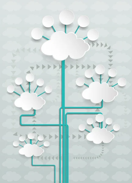Blank Cloud computing.Social networks concept — Stock Vector