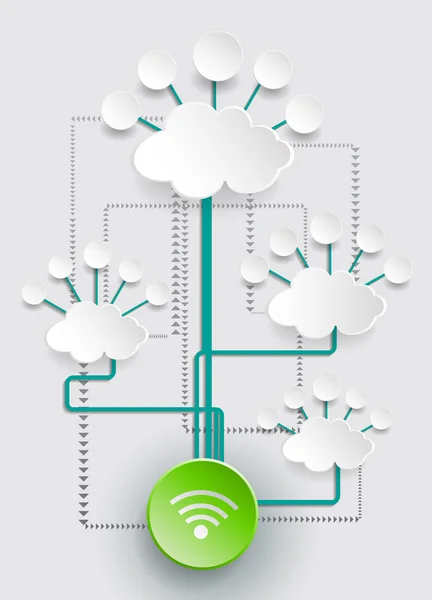 Wi-fi symbol.social ağlar kavramı ile boş bulut — Stok Vektör