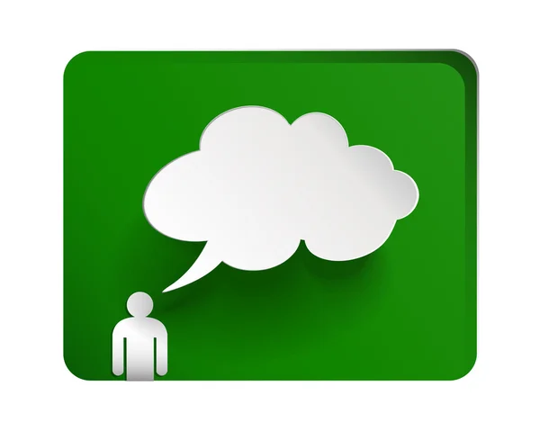 Разговор с человеком на зеленом фоне — стоковый вектор