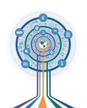 soyut ağaç şeklinde dijital pazarlama iş