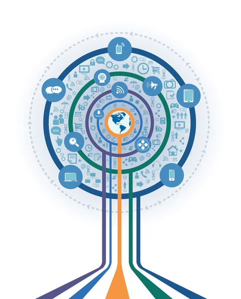 Negocio Marketing digital en forma de árbol abstracto — Vector de stock