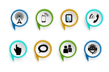 vektör çizim simgesini kabarcık beyaz arka plan yazıyorsunuz ağ iletişimi.