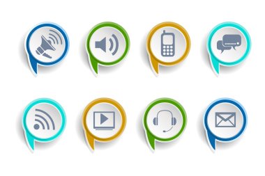 vektör çizim simgesini kabarcık beyaz arka plan yazıyorsunuz ağ iletişimi.