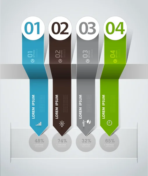 Infografis desain langkah demi langkah template.can digunakan untuk alur kerja layout, diagram, desain web - Stok Vektor