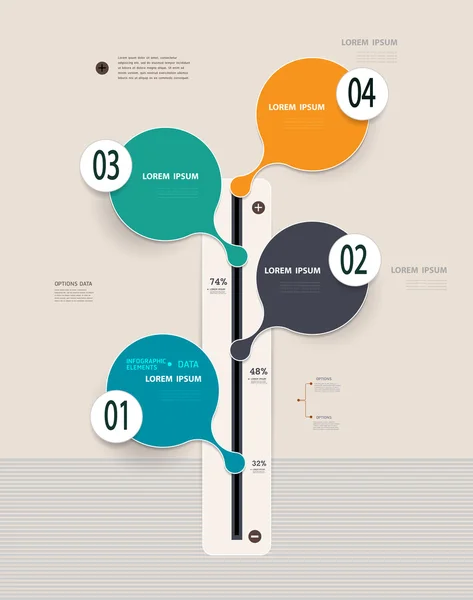 Templat Infografis Timeline. Step by step number options.can be used workflow layout, diagram, web design . - Stok Vektor